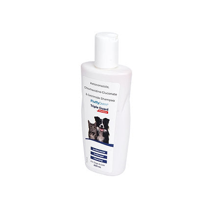 Fluffy Tails FluffyDerm Triple Guard Shampoo, Antibacterial , Antifungal & Cleansing, 200 ML