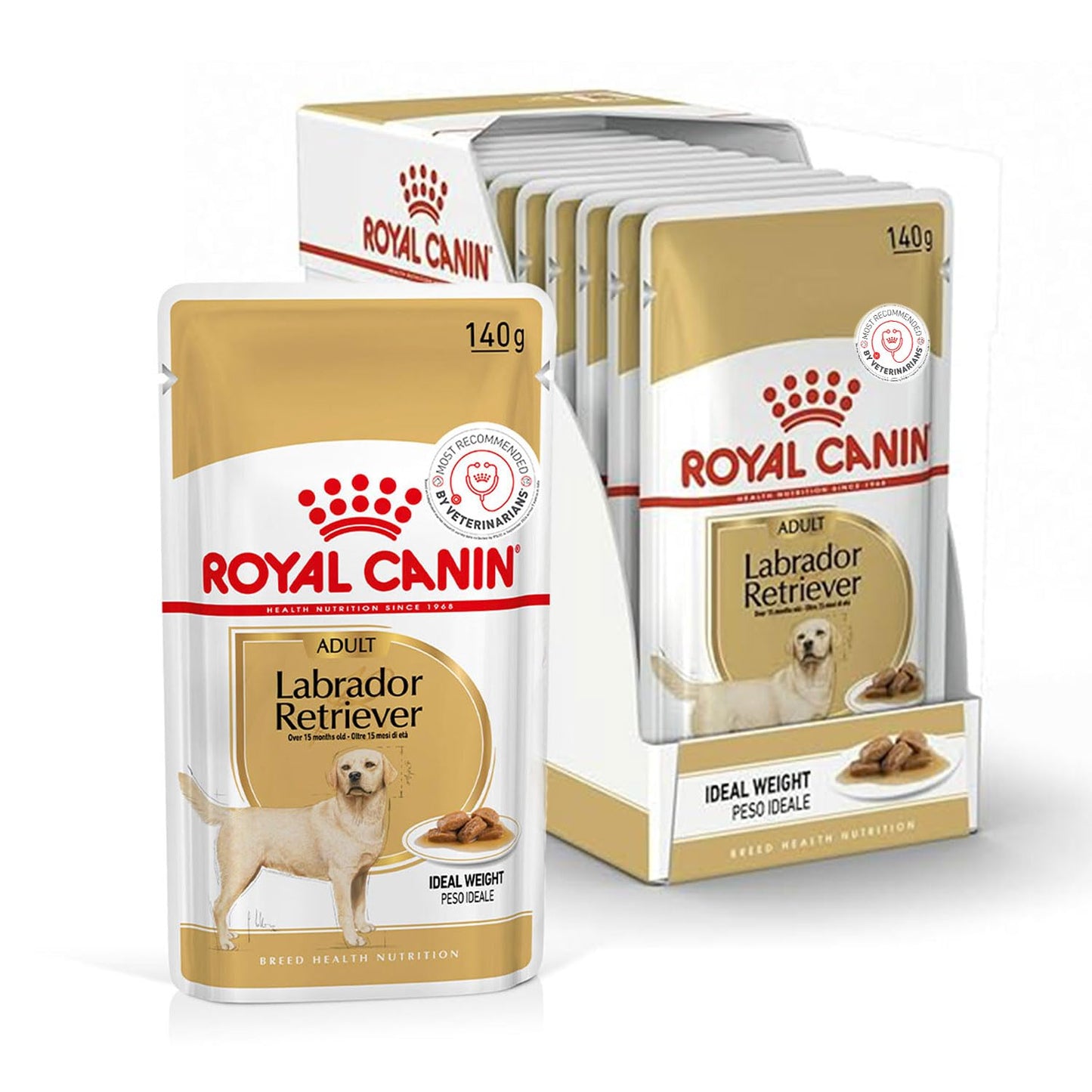 Royal Canin Labrador Retriever Adult Dog Food, Wet Food Pack of 10 Sachet, 140Gm