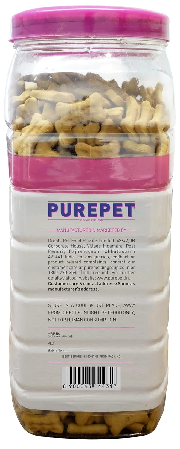 Purepet Dog Treats Biscuits Mutton Flavour, 455 GMS Pack, Active Behaviour