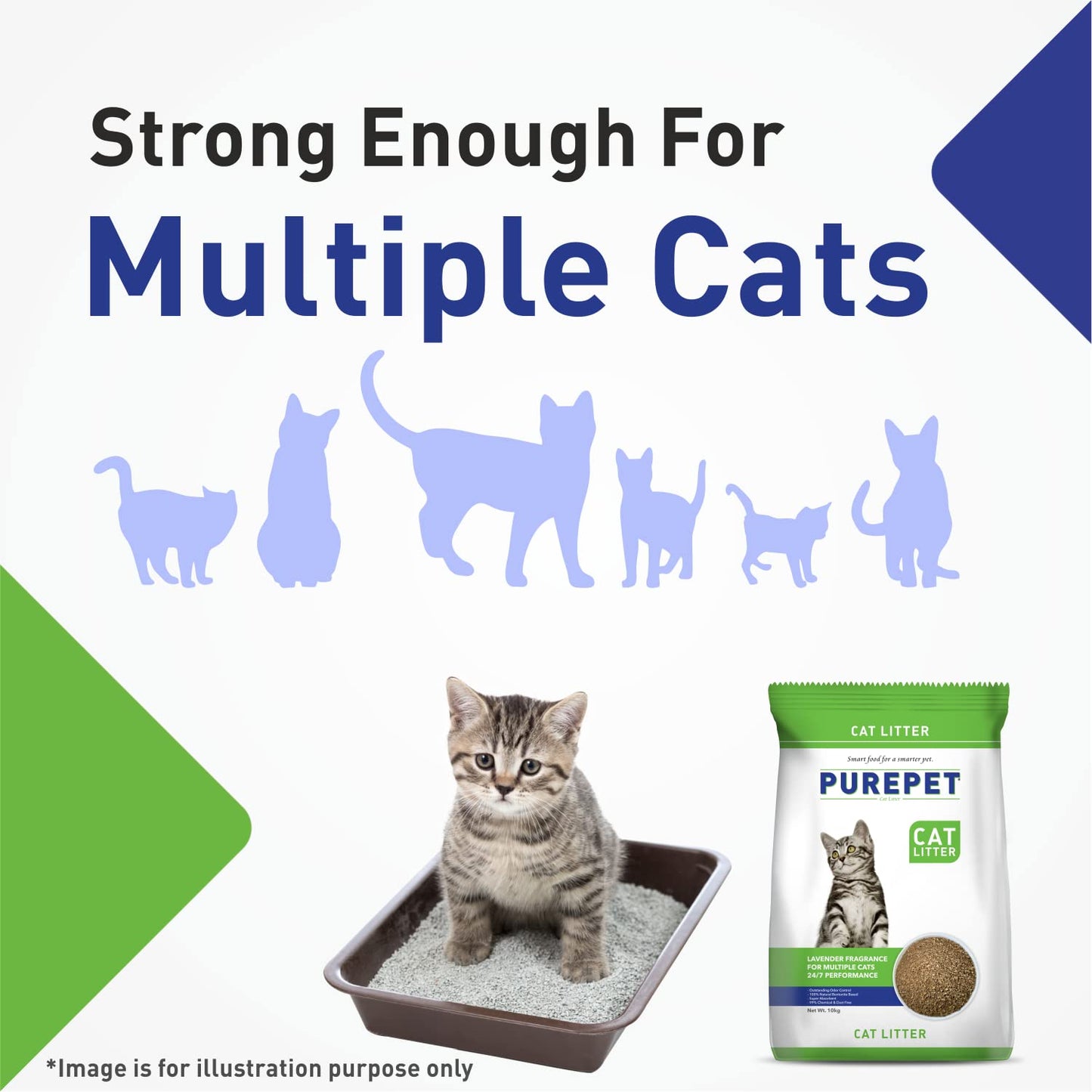 Purepet Cat Litter for All Cat Breed litter, Lavender Fragrance, 5 KG Pack