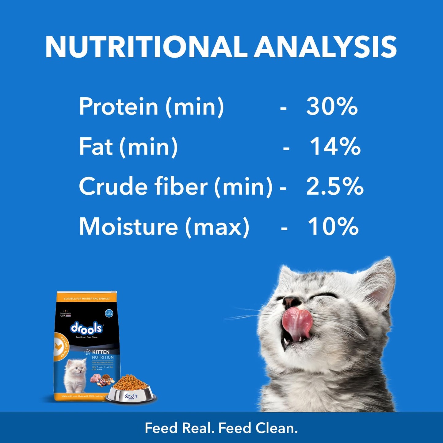 Drools Kitten (1-12 Months), Real Chicken Flavour Dry Cat Food 3 KG Pack