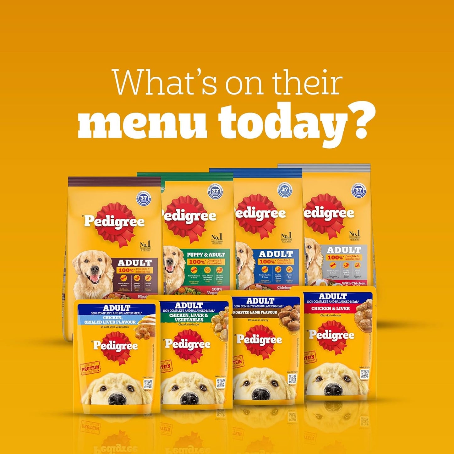 Pedigree Adult & Puppy Dry Dog Food, 100% Veg, 10 KG Pack, Contains 37 Essential Nutrients