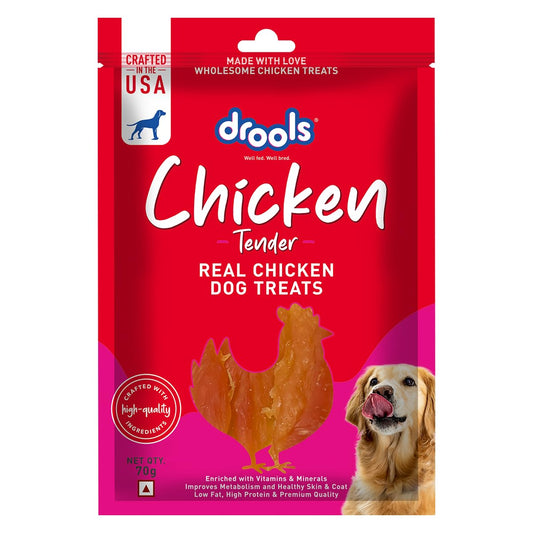 Drools Puppy & Adult Tender, Real Chicken Flavour Dog Treats, 70 Gms Pack