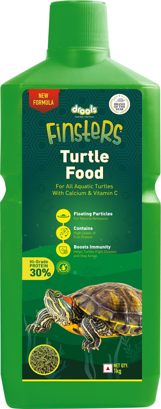 Drools Finsters Turtle Food, 1 KG., Seafood Flavour, High-Quality Protein, Easy Feeding