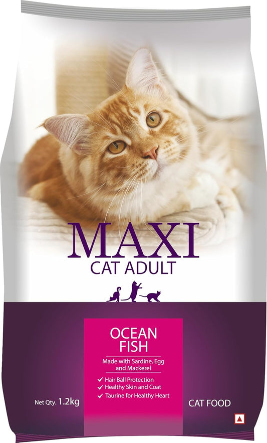 Maxi Ocean Fish Dry Adult Cat Food, 1.2 KG