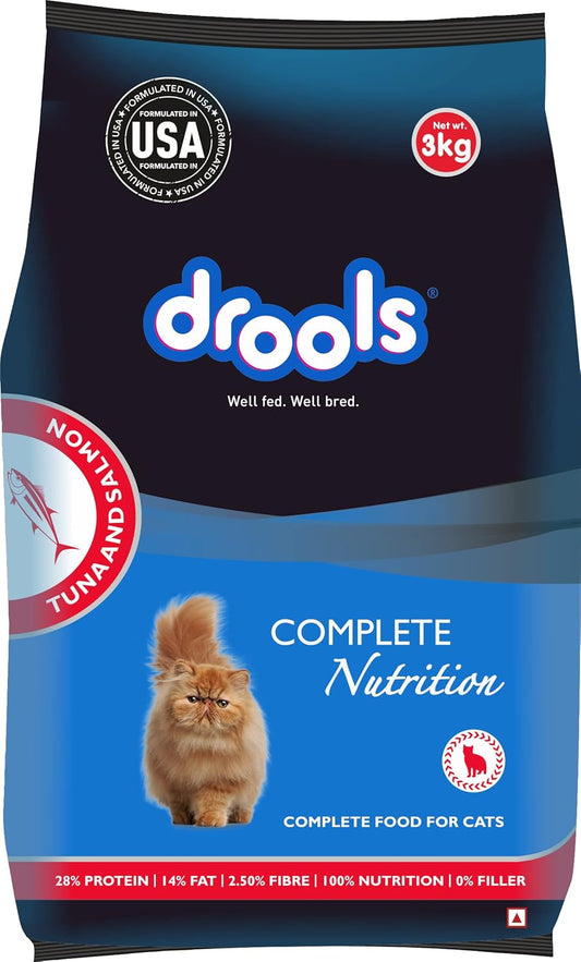 Drools Adult Dry Cat Food ,Tuna and Salmon Flavour, 3 KG Pack