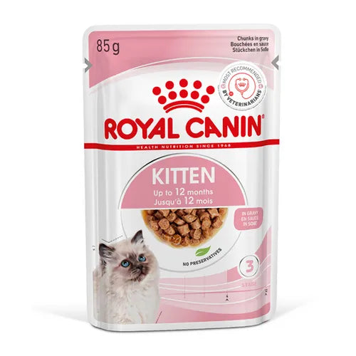 Royal Canin Instinctive Kitten, Chunks in Gravy Food, 85 Grams, Pack of 12 Sachet