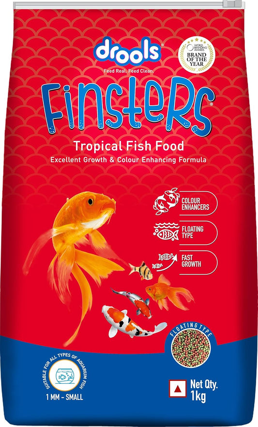 Drools Finsters Tropical Fish Food 1 MM, 1 KG Pack