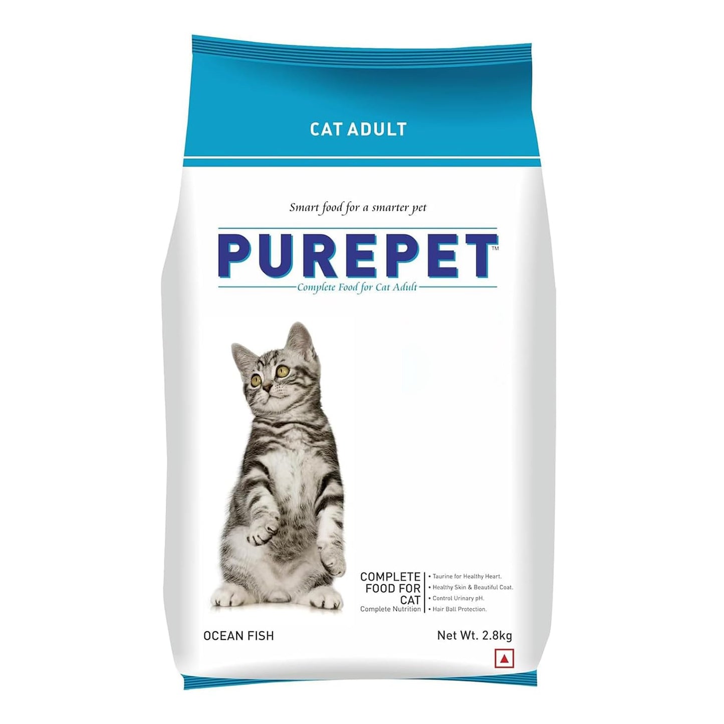 Purepet Adult Dry Cat Food, 2.8 KG Pack, Ocean Fish Flavour, Hair Ball Protection