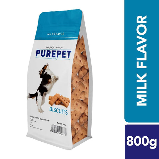 Purepet All Life Stages Dog Treat, 800 GMs Pouch, Milk Flavour