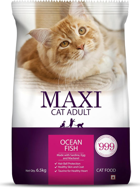 Maxi Ocean Fish Dry Adult Cat Food, 6.5 KG