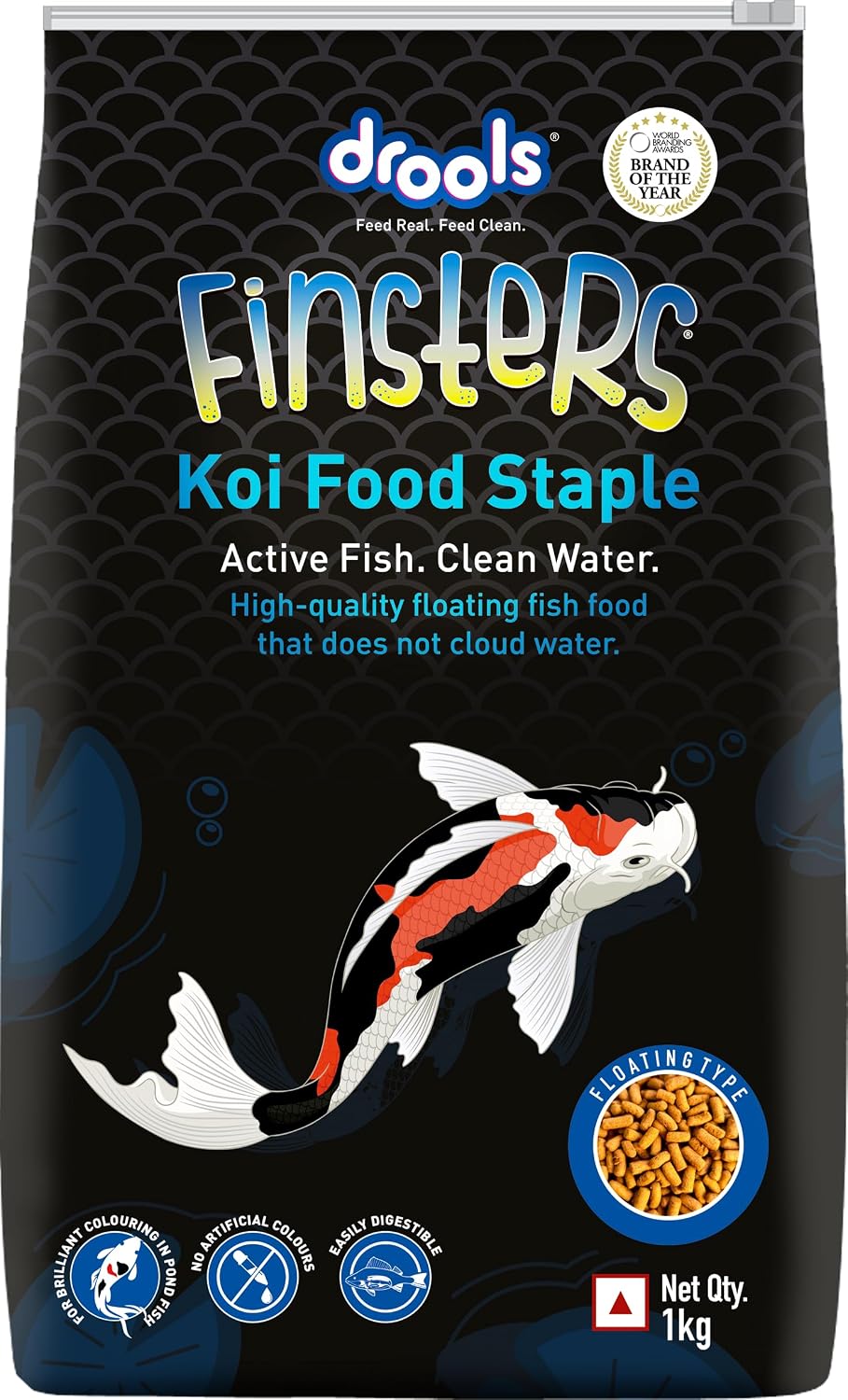 Drools Finsters Koi Food Staple 1 KG Pouch
