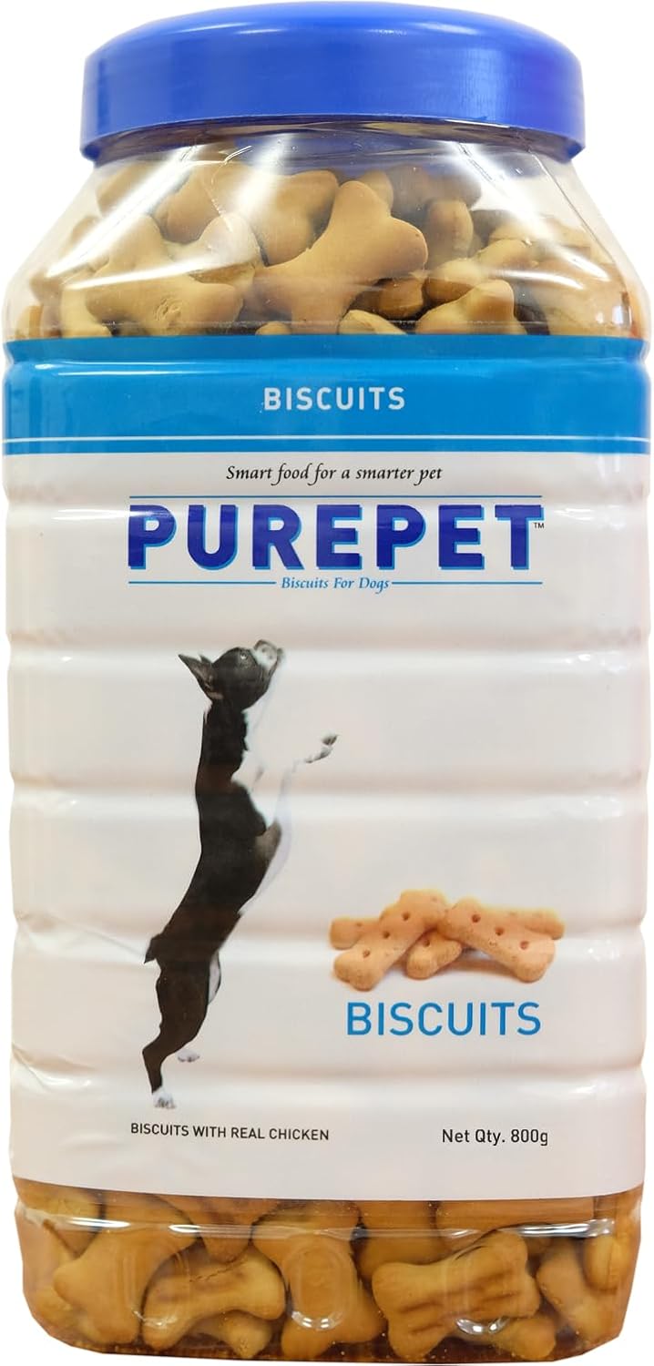 Purepet Dog Treats Biscuits, 800 GMs Pack, Milk Flavour, Active Behavior
