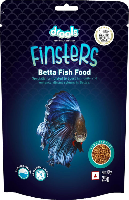 Drools Finsters Betta Fish Food 25 Gms Pouch (Pack of 4), 100 Gms Total