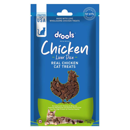 Drools Kitten & Adult Liver Diced, Real Chicken Flavour, Cat Treats, 35 Gms