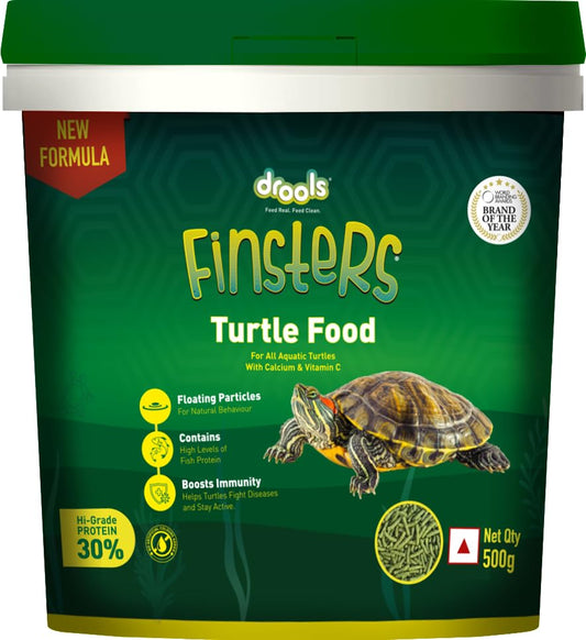 Drools Finsters Turtle Food, 500 GMs., Seafood Flavour, High-Quality Protein, Easy Feeding