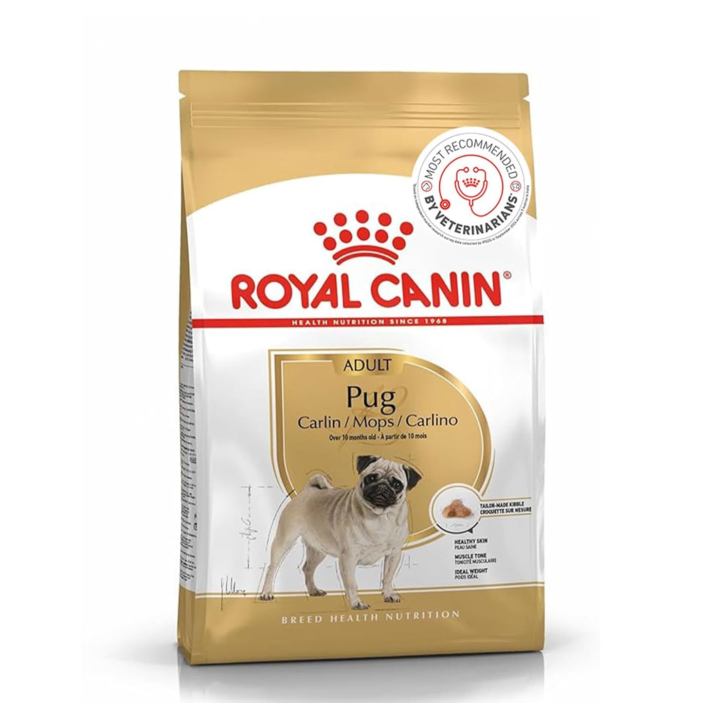 Royal Canin Pug Adult Dog Food, 1.5 Kg, Dry Food, Helps to Tone Muscles