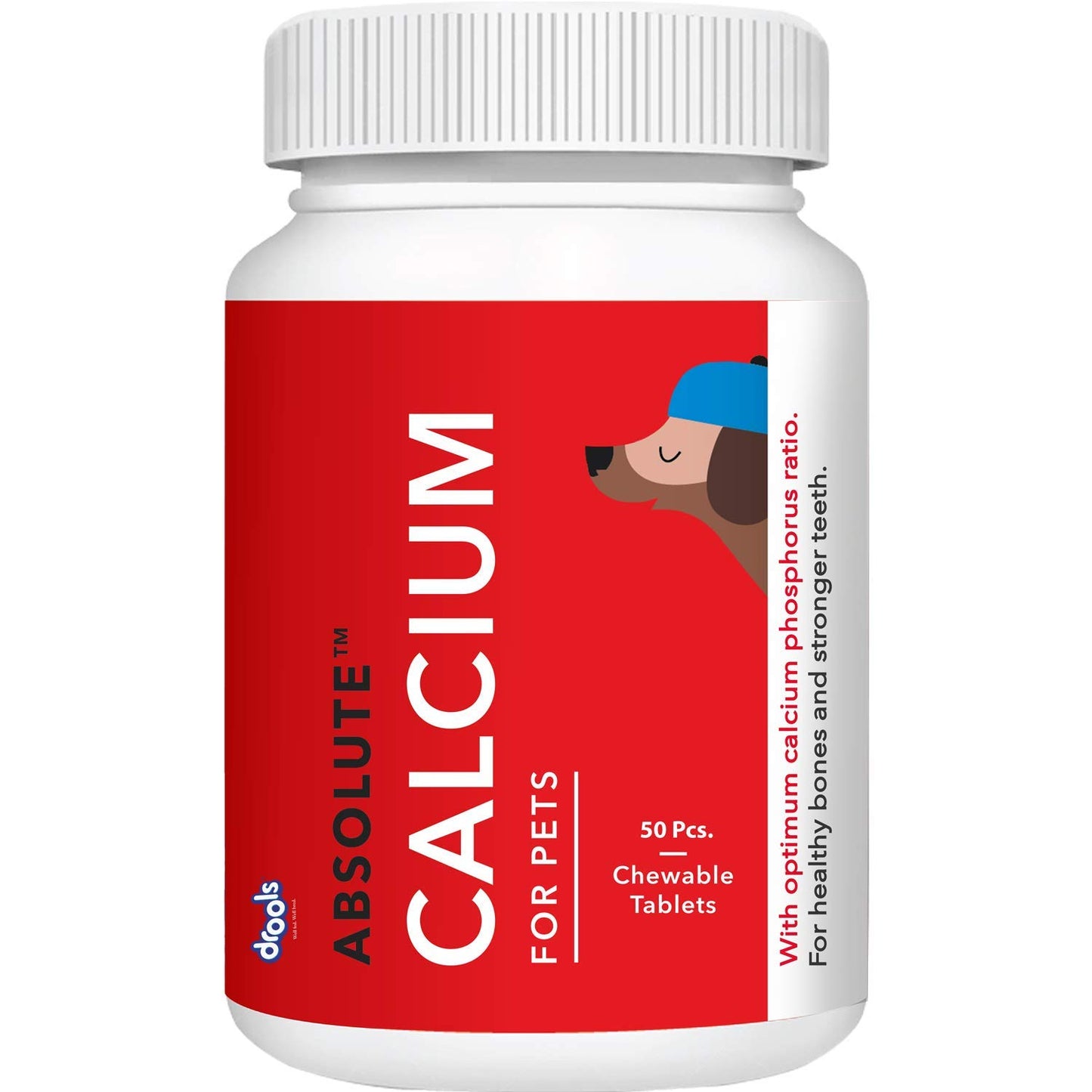Drools Absolute Dog Calcium Supplement Tablet 180g, 50 Pieces Pack