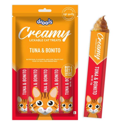 Drools All Life Stages Creamy Lickable Tuna & Bonito Flavour Cat Treat 75 Gms