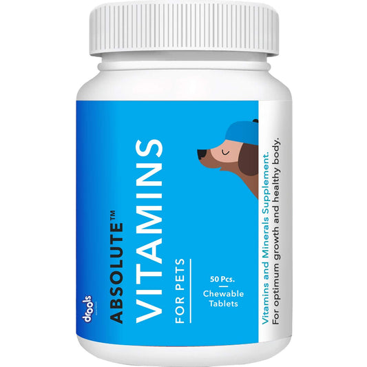 Drools Absolute Dog Vitamin Supplement Tablet, 175G, 50 Pieces, Chicken Flavor