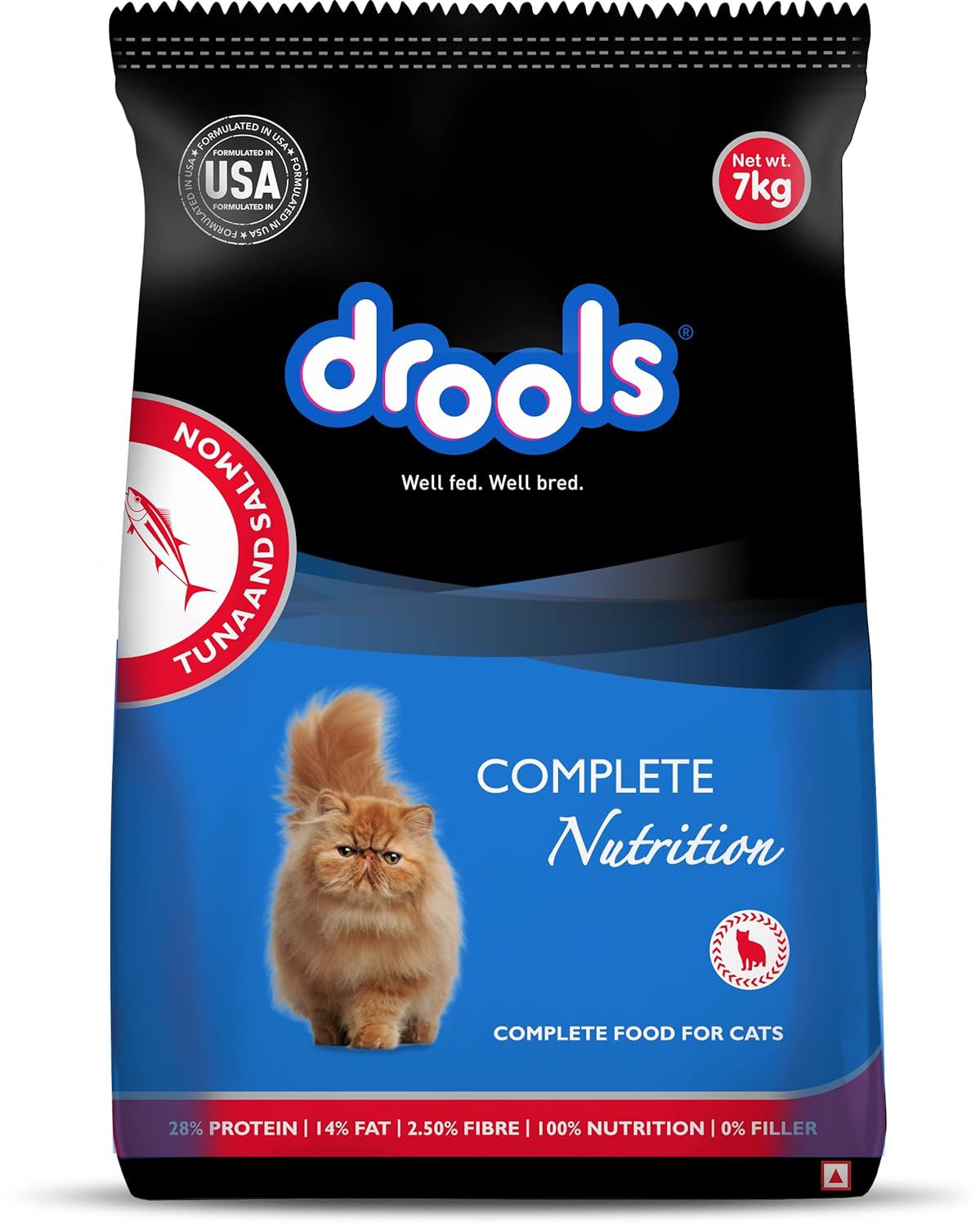 Drools Tuna & Salmon Flavour Dry Adult Cat Food, 7 KG Pack