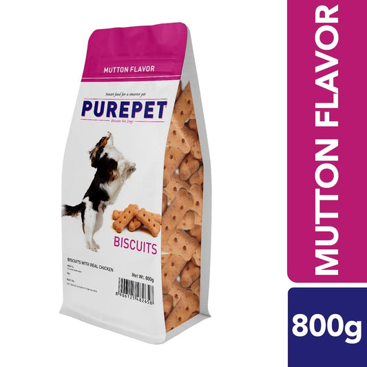 Purepet All Life Stages Dog Treat, 800 GMs Pouch, Mutton Flavour