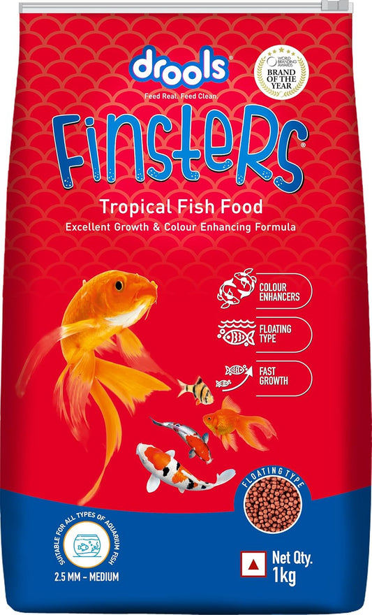 Drools Finsters Tropical Fish Food 2.5 MM, 1 KG Pack