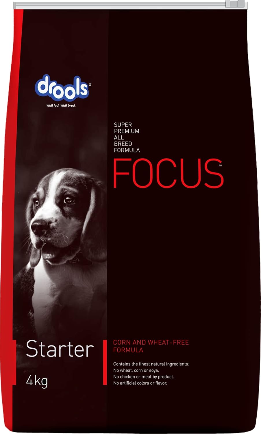 Drools Focus Starter Super Premium Dry Dog Food, 4 KG Pack, Chicken Flavour