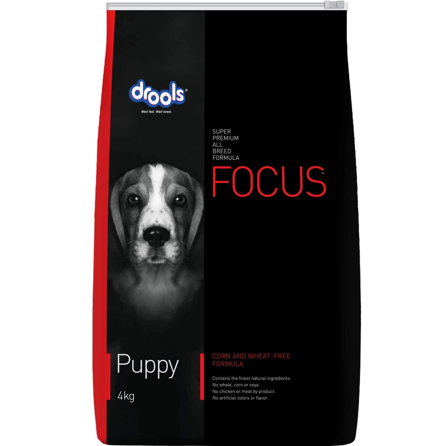 Drools Focus Premium Puppy Dry Dog Food, 4 KG Pack, Chicken Flavour