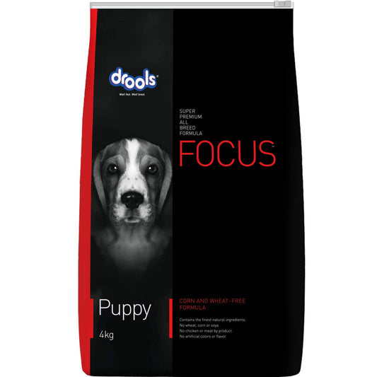 Drools Focus Premium Puppy Dry Dog Food, 4 KG Pack, Chicken Flavour