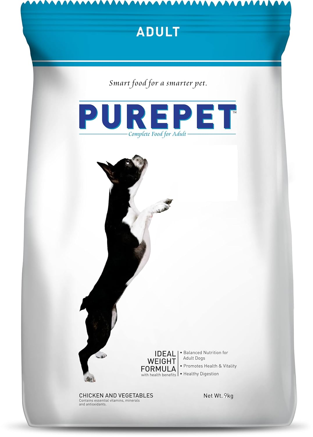 Purepet Adult Dry Dog Food, 9 KG Pack, Chicken & Vegetable Flavour