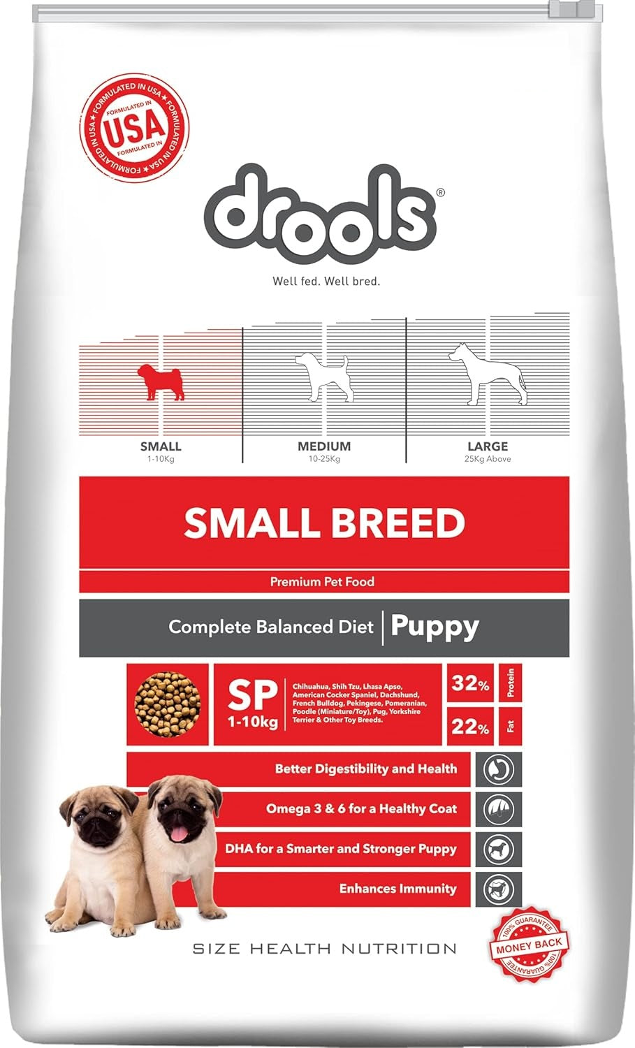 Drools Small Breed Puppy Chicken Flavour Dog Food, 3 KG Pack
