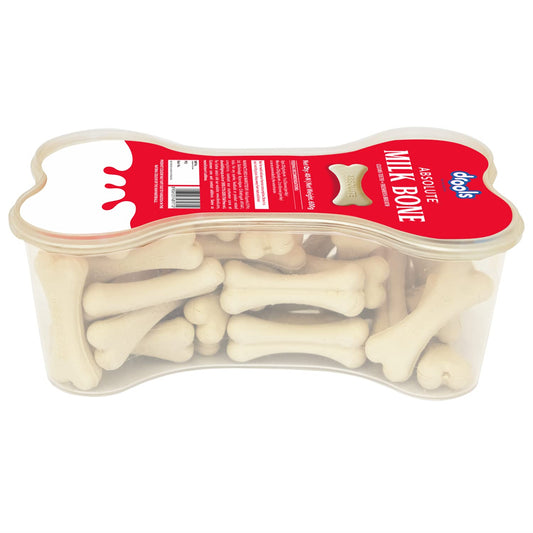 Drools Absolute Dog Bone Treats, Milk Flavour, 600g, 40,Peices Jar, All Life Stages