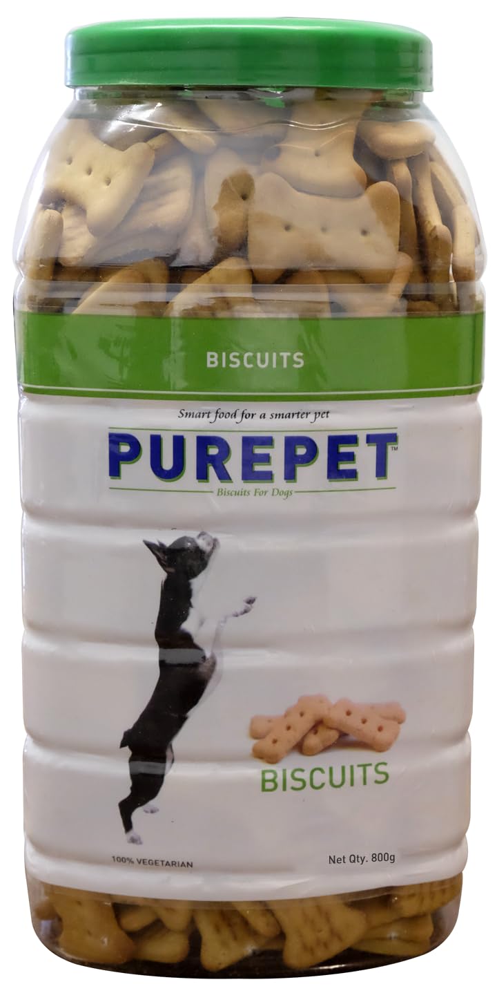 Purepet Dog Treats Biscuits, 800 GMs Pack, 100% Vegetable Flavour, Active Behavior