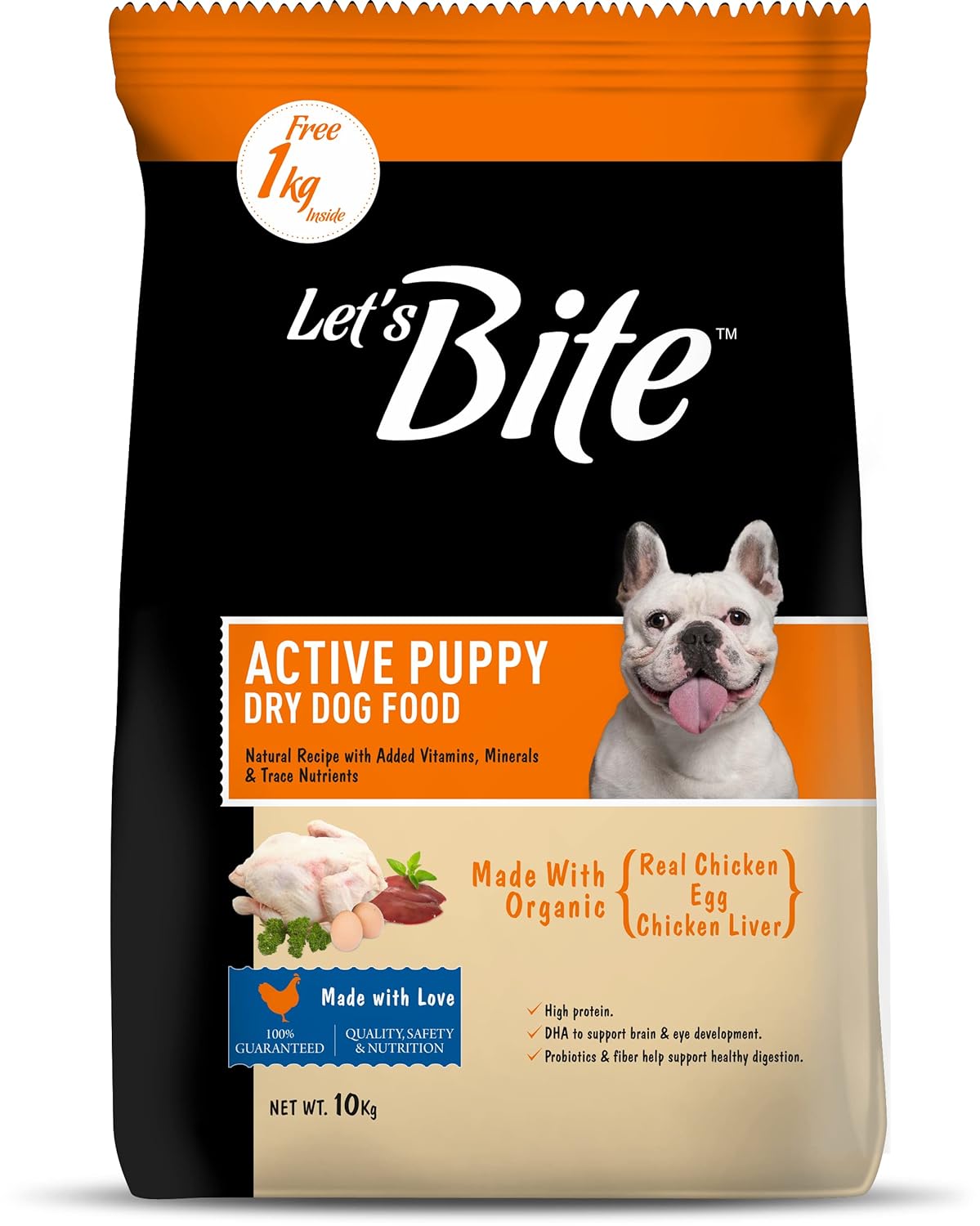 Let's Bite Active Puppy Dry Dog Food, 10 KG