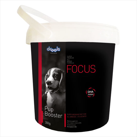 Drools Focus Pup Booster, Puppy Weaning Diet 300 Gms, Chicken Flavour, All Breed Formula