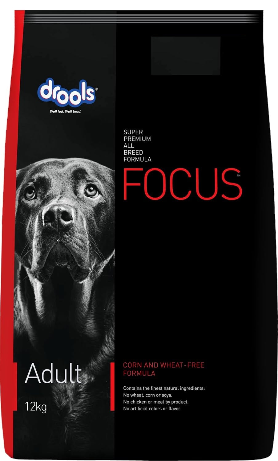 Drools Focus Adult Super Premium Dry Dog Food, 12 KG Pack, Chicken Flavour