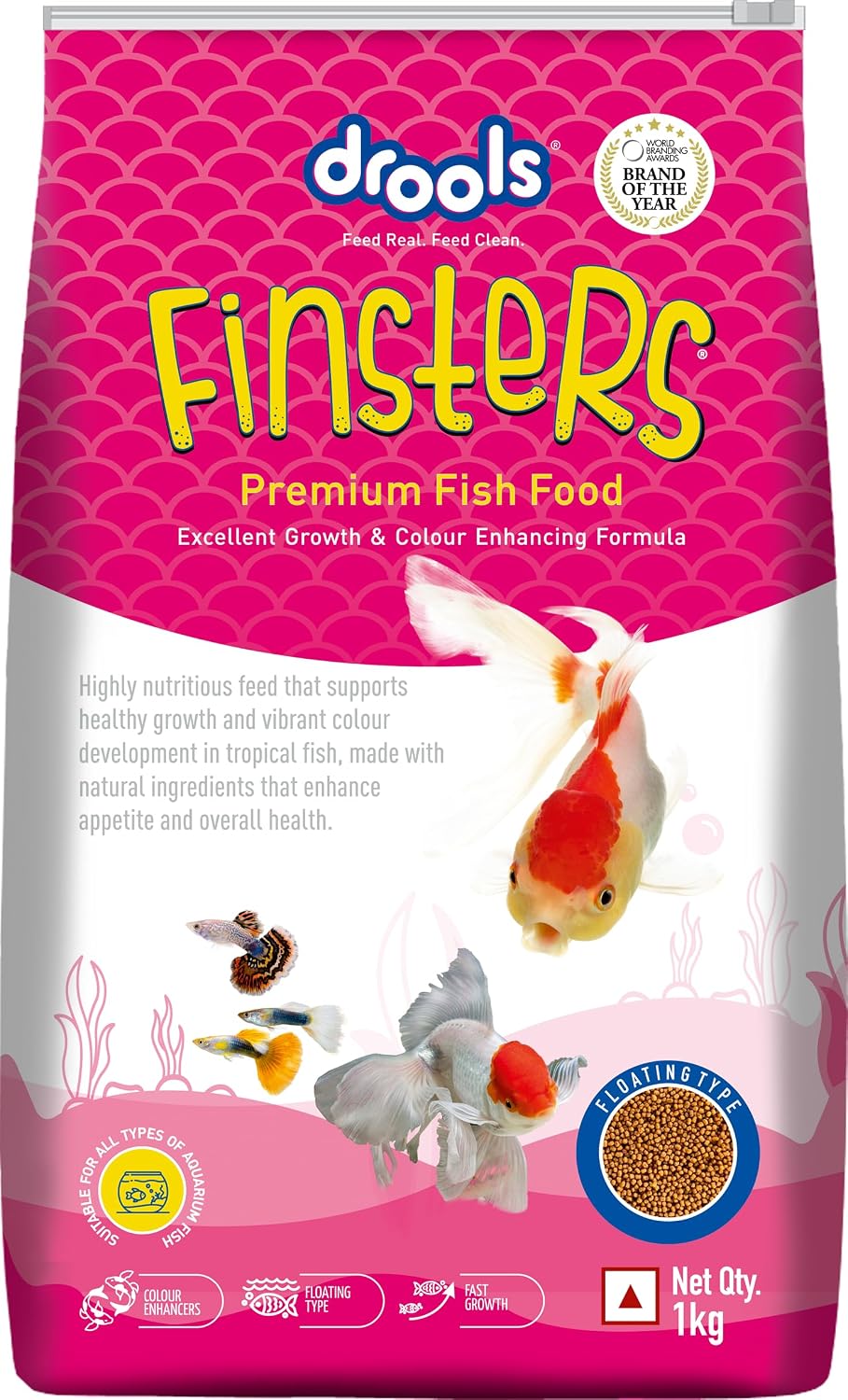 Drools Finsters Premium Fish Food 1 KG Pouch