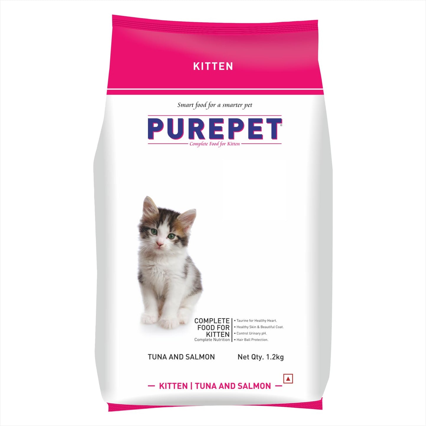 Purepet Kitten (1-12 Months) Tuna & Salmon Flavour Dry Cat Food, 1.2 KG Pack