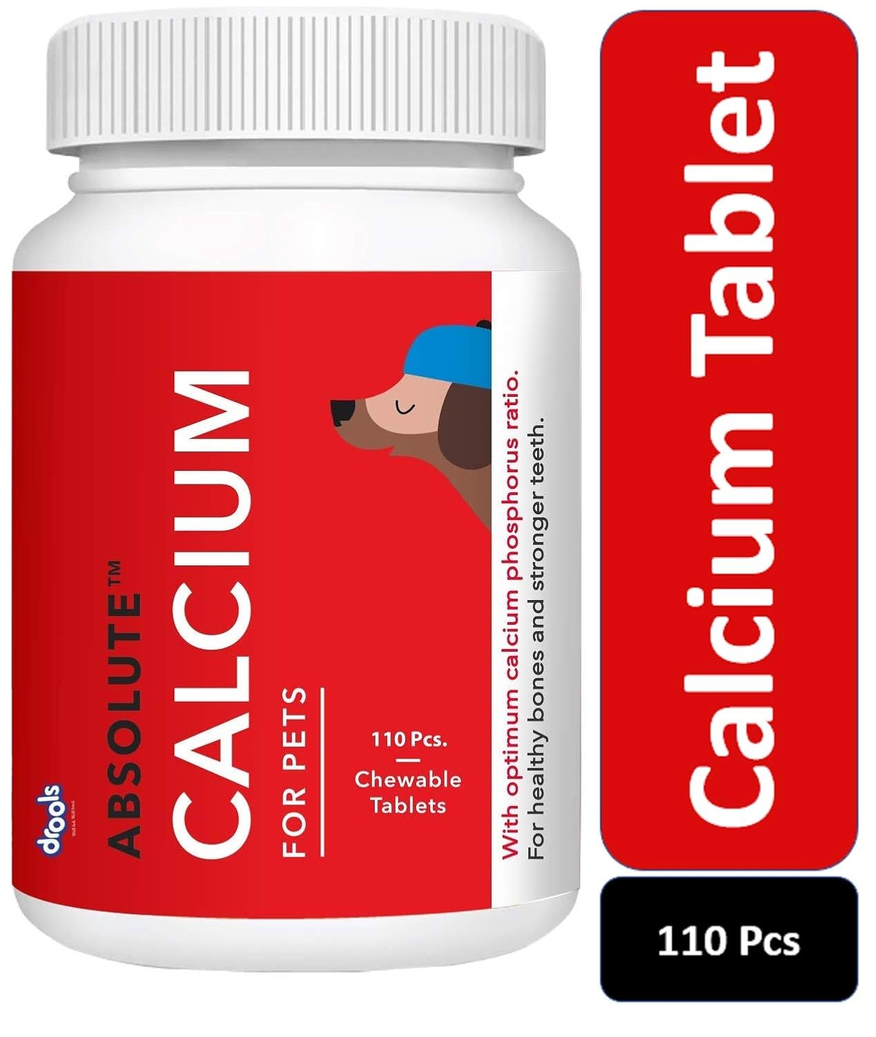 Drools Absolute Dog Calcium Supplement Tablets 400g, 110 Pieces