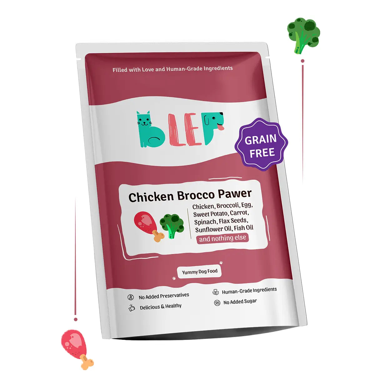 BLEP Chicken Broccoli Fresh Dog Food (100 ML) - Pack of 1