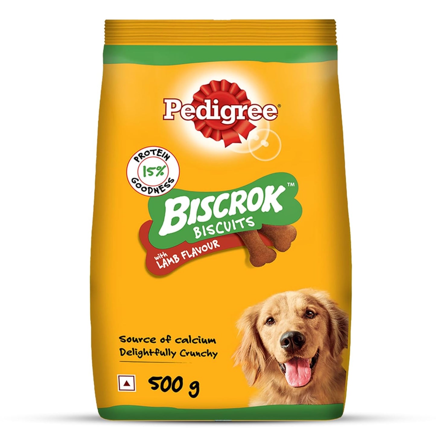 Pedigree Biscrok Biscuits - Dog Treats, Lamb Flavour, 500 GMs