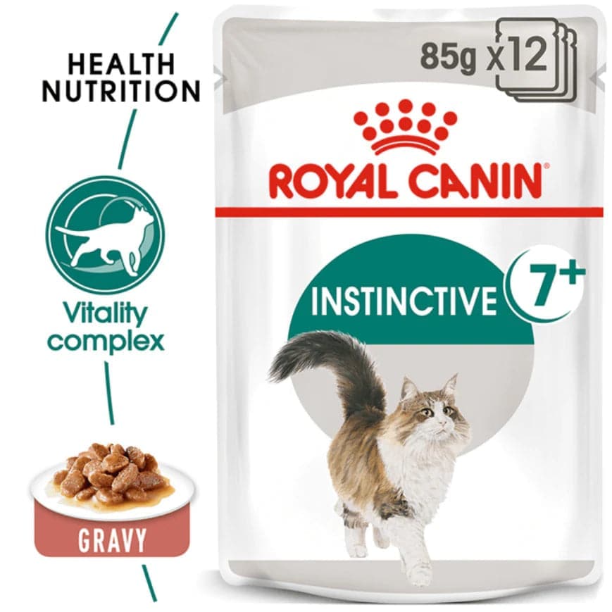 Royal Canin Instinctive 7+ Adult Cat Gravy Food, 85 Grams, Pack of 12 Sachet