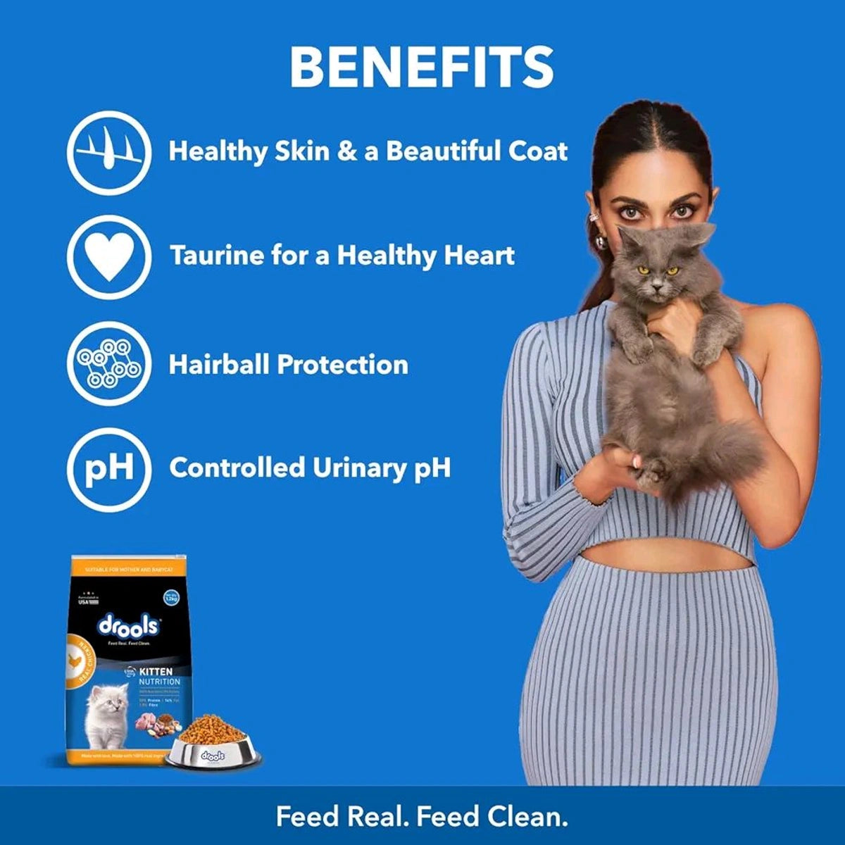 Drools Real Chicken Flavour Kitten Dry Food, 1.2 KG Pack