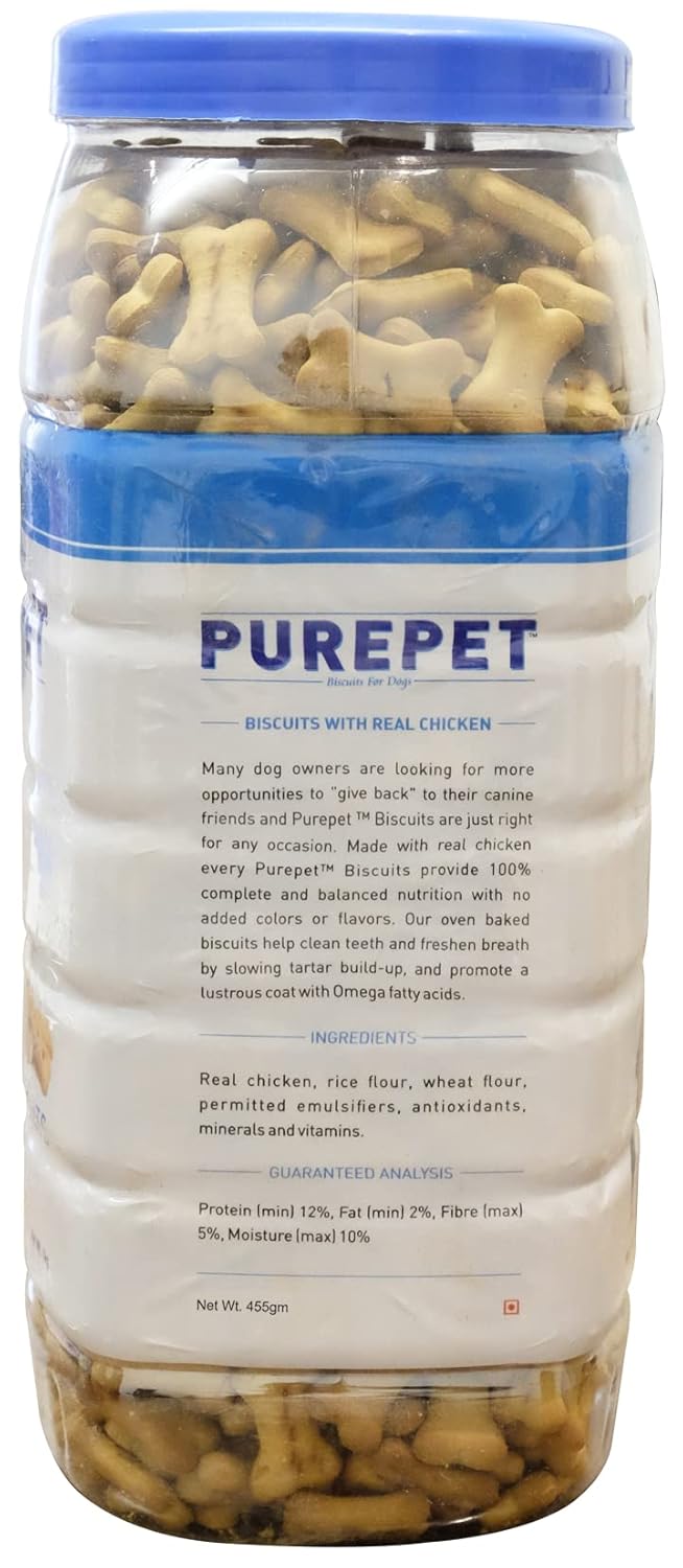 Purepet Dog Treats Biscuits Milk Flavour, 455 GMS Pack, Active Behaviour