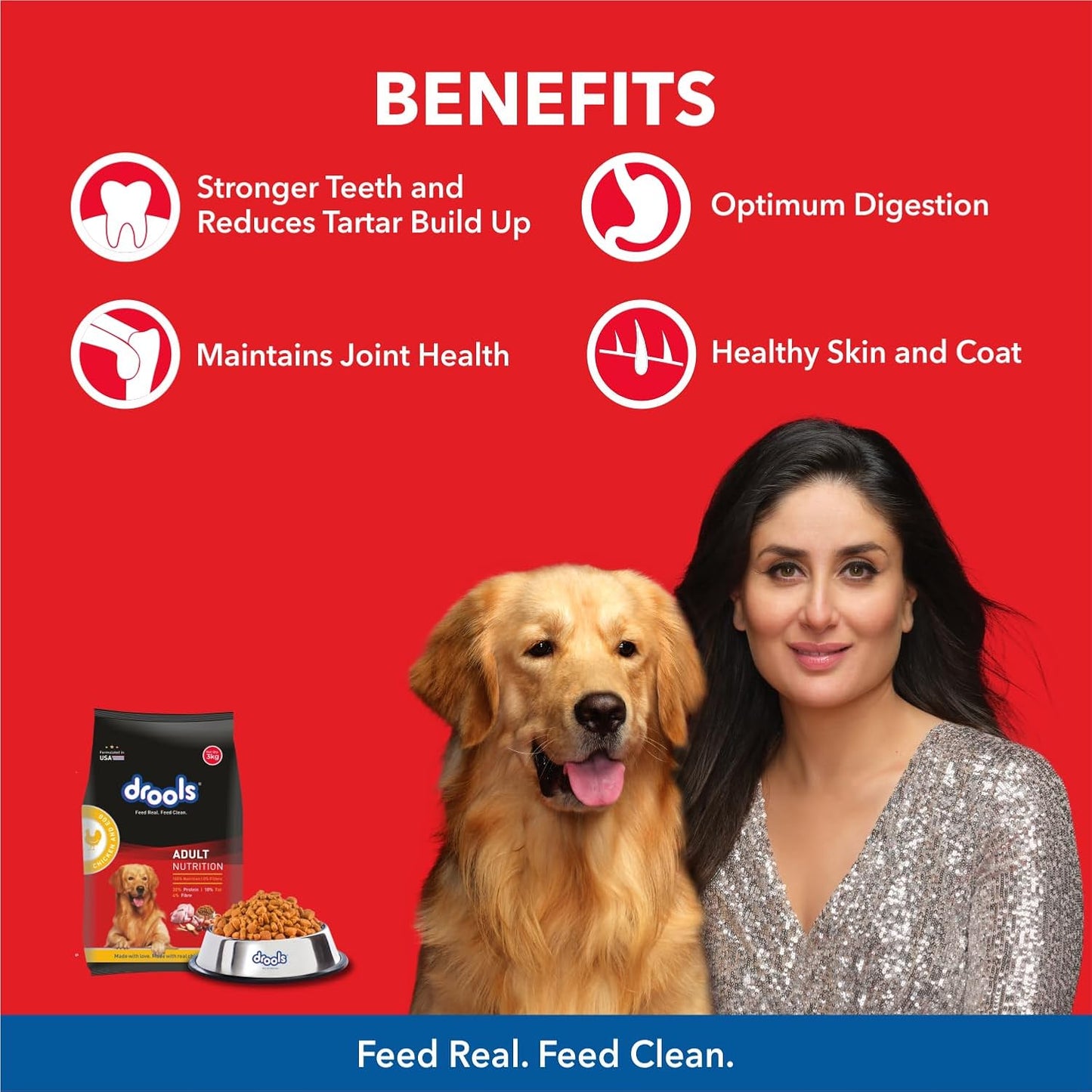 Drools Adult Dry Dog Food, Chicken & Egg Flavour, 10 KG Pack