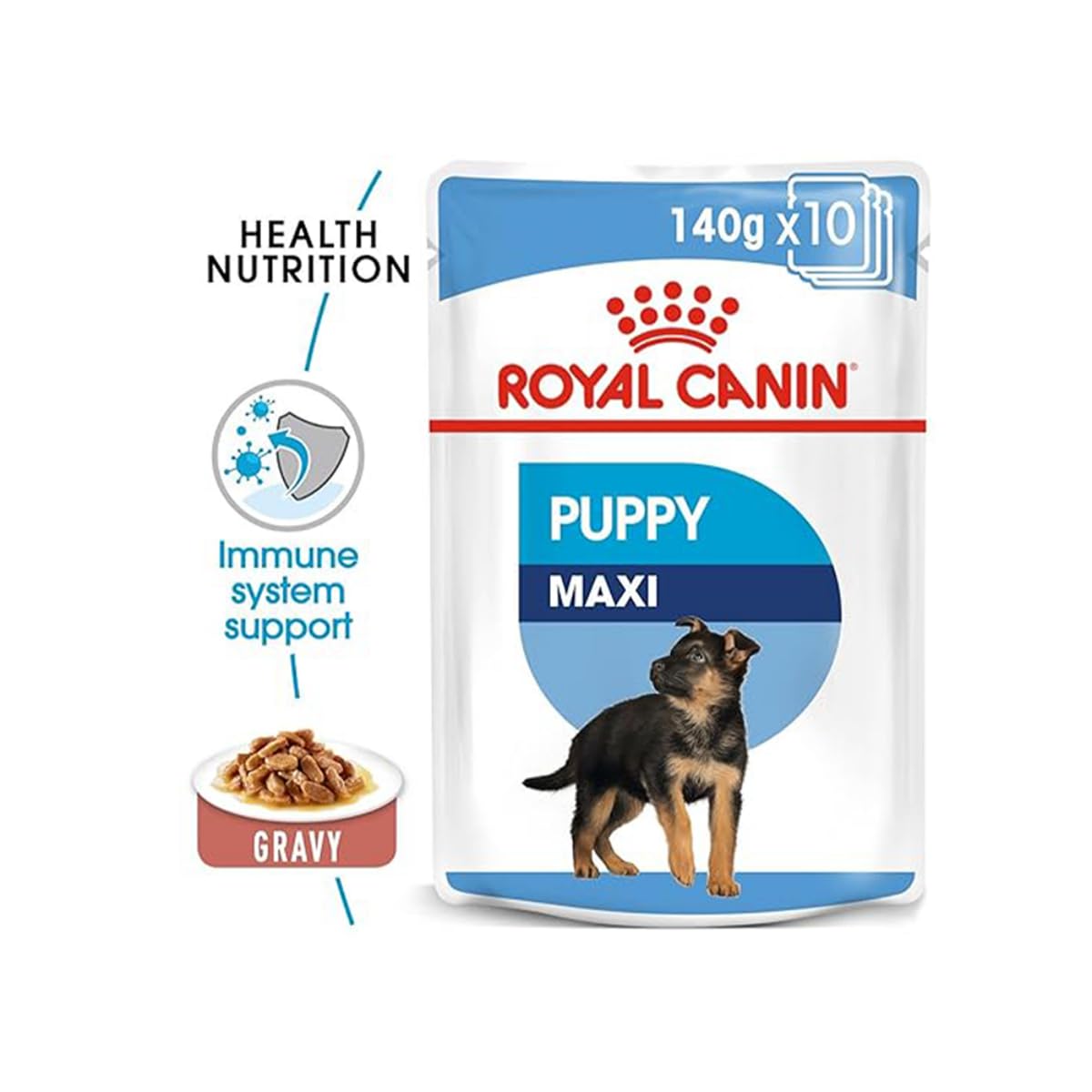 Royal Canin Maxi, Puppy Food for Stage 3, 140 Grams, Pack of 10 Sachet, Wet Food