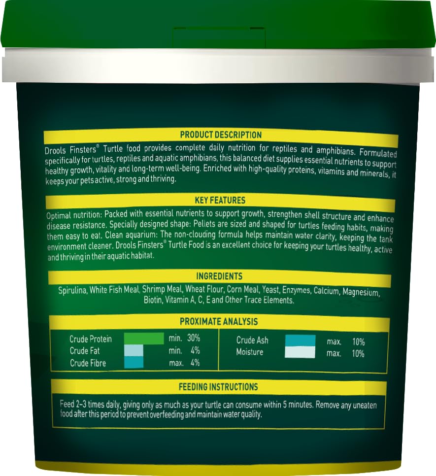 Drools Finsters Turtle Food, 250 GMs., Seafood Flavour, High-Quality Protein, Easy Feeding