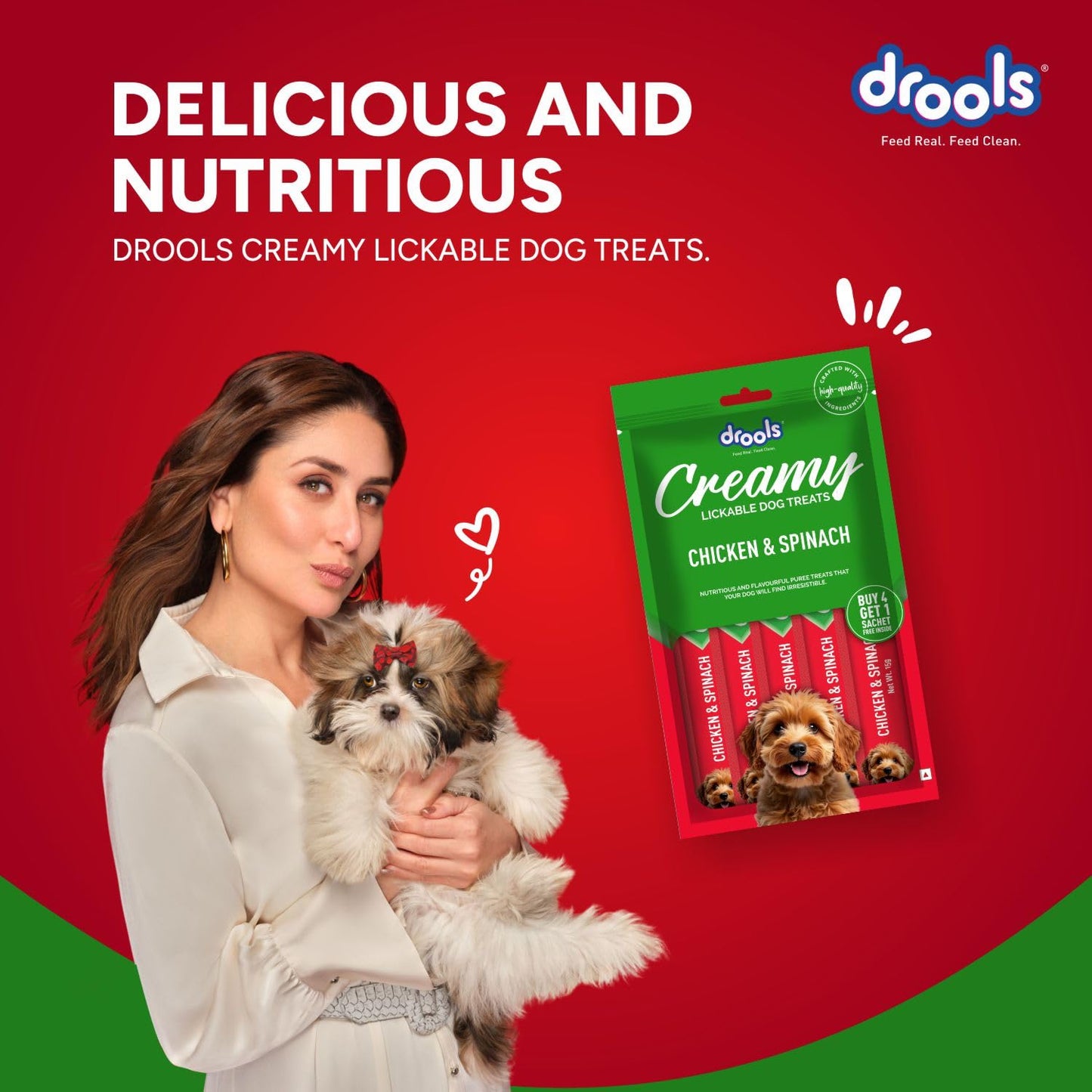 Drools All Stages Dog Treat Chicken Spinach Flavor Creamy 5 Sticks, 75 Gms