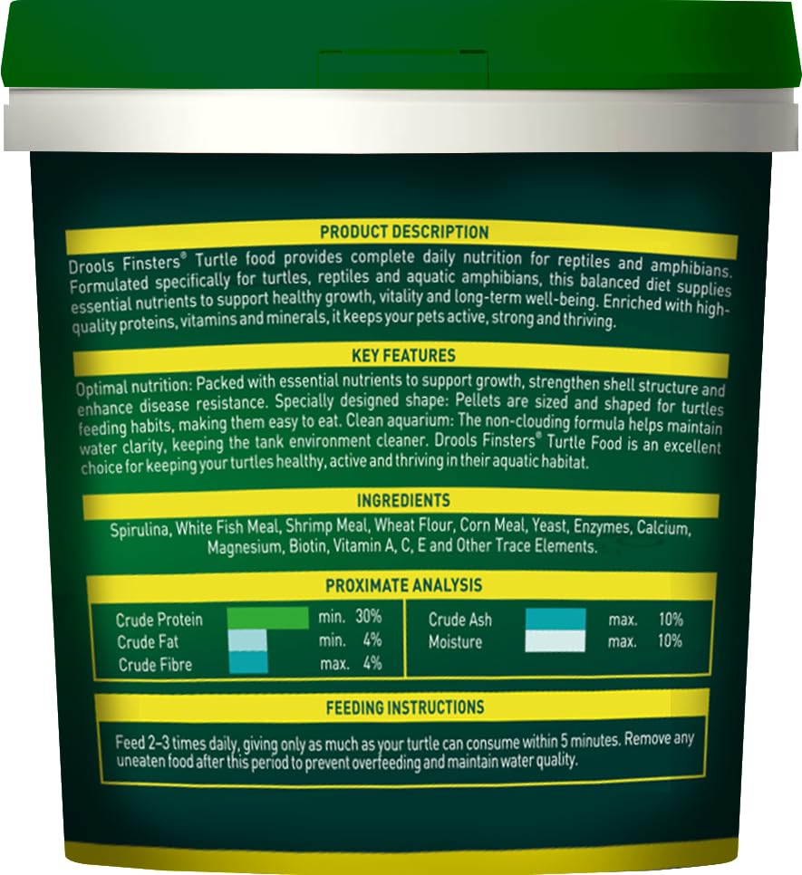 Drools Finsters Turtle Food, 90 Gms. (Pack of 2 x 45 Gms) , Seafood Flavour, High-Quality Protein, Easy Feeding